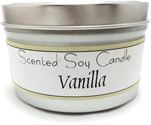 Soy Candle Scented Vanilla 8 Ounce Tin Can