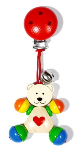 Childrens Toyshop  Toys : Wooden Babies Bear Clip On Toy (8cm)