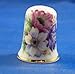 Porcelain China Collectable Thimble - Anenomes Floral with Free Gift Box