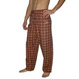 Mens NFL Chicago Bears Plaid Cotton Thermal Sleepwear / Pajama Pants - Dark Blue & Orange (Size: XL)