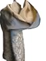 Fandori Silk Scarf with Contrasting Color - Blue and Beige - One Size