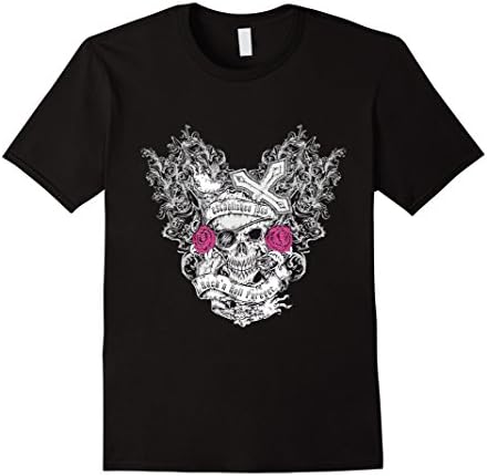 Men's Rock N Roll Forever Skull T-Shirt Large Black