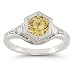 Roman Art Deco Citrine and Diamond Ring