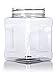 Clear Food Grade PET Plastic Square Grip Storage Jar w/ Cap - 32 Fluid Ounces (3-4 Cup Storage Capacity) by Pride Of India