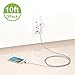 Amoner Lightning Cable, 3Pack 10 FT iPhone Charger Cord Nylon Braided for Apple iPhone iPad iPod (White)