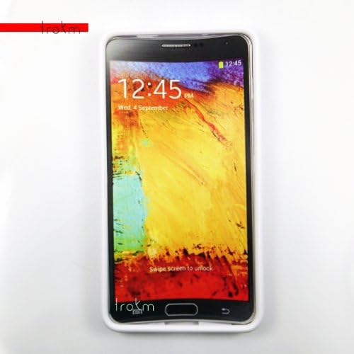 For Samsung Galaxy Note 3 White Chunky Gold Stud Opalescent Gems Studded Hard Protector Cover Case by Trokm