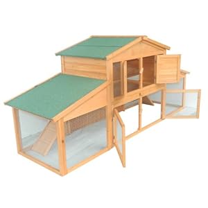 Pawhut 91" Deluxe Large Wooden Bunny Rabbit Hutch / Chicken Coop w ...