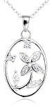 Sterling Silver Cubic Zirconia Flower Pendant