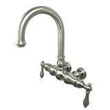 Kingston Brass CC3001T8 Vintage 3-3/8-Inch Center Wall Mount Leg Tub Filler, Satin Nickel