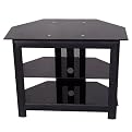 Glass Top TV Stand - Black (33")