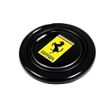 Ferrari Steering Wheel Horn Button with Black Horse Hood Crest on Black Background... by Empire Covers
