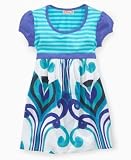Beautees Girls Mixed-Print Babydoll Top