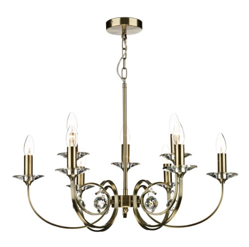 Ceiling light 9 arm Antique Brass - Houseoflights