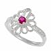 Sterling Silver Flower with CZ Center Kids Ring