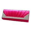 Dazzling Satin Diamante Encrusted Clutch Bag Purse Evening Wedding Party