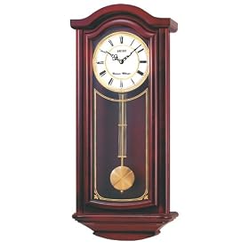 Seiko Wall Pendulum Clock Mahogany Finish Solid Wood Case by