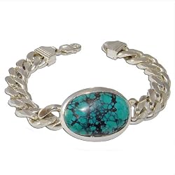 Turquoise Tennis Bracelet in Sterling Silver 9.75 inches (brclt277a)