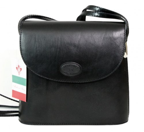 Leder Umh&auml;ngetasche klein - Abendtasche schwarz