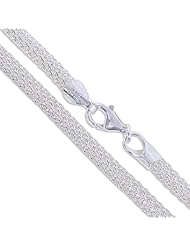 Sterling Silver Unique Italian Mesh Rope Chain 4mm Solid 925 Italy Necklace 18"