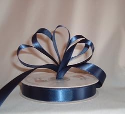 Ribbon - Satin Ribbon- 5/8" Single Face 50 Yards (150 FT) - Navy Blue - Sewing - Craft - Wedding Favors