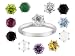 9.99CTW MULTI GEM STERLING SILVER INTERCHANGEABLE BIRTHSTONE RING SET OF 12