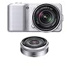 Sony Alpha NEX-3K/B 14.2MP Digital Camera with 16mm 2.8 & 18-55mm Lens (Silver)