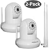 Foscam FI8910W White 2-pack Pan & Tilt Wireless IP Camera with 9dbi Antennas