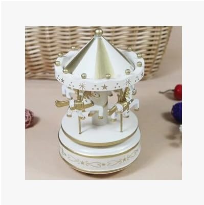Wooden Merry-Go-Round Horse Music Box Christmas Birthday Gift Carousel Music Box