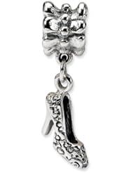 .925 Sterling Silver High Heel Shoe Dangle Bead