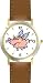Angel Pig or Flying Pig with Wings Animal - WATCHBUDDY&reg; DELUXE TWO-TONE THEME WATCH - Arabic Numbers - Brown Leather Strap-Size-Large ( Men's Size or Jumbo Women's Size )