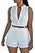 VamJump Women Summer Deep V Neck Sleeveless High Waist Shorts Rompers Jumpsuit