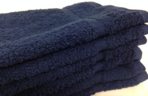 6 Dozen 16x27 Hand Towels Navy Blue 100% Cotton 3# Per Dozen Dobby Border Premium