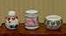 Dollhouse Miniature Set of 3 Porcelaine Handpainted Colorful Floral Vases