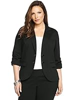 Ruched Sleeve Ponte Blazer