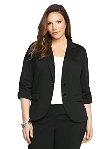 Ruched Sleeve Ponte Blazer