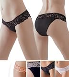 Lace Band Cotton Bikini, Black M