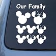 MICKEY EARS FAMILY - Vinyl Car Decal Sticker #A1539 | Vinyl Color: White
