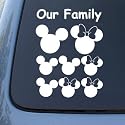 MICKEY EARS FAMILY - Vinyl Car Decal Sticker #A1539 | Vinyl Color: White