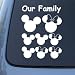 MICKEY EARS FAMILY - Vinyl Car Decal Sticker #A1539 | Vinyl Color: White