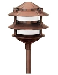 Lighting: Paradise GL22764CI Low Voltage Cast Aluminum 11-Watt Three Tier Path Light, Copper - Paradise