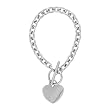Inox Jewelry Women's Stainless Steel Heart Charm Bracelet with Toggle Latch