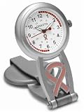Dakota - Folding Nurse Clip, Silver Case, Pink Ribbon