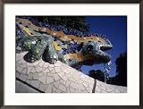 Antoni Gaudi was the First to Use Recycled Construction Waste in Works, Parc Guell, Barcelona, Spain Places Framed Photographic Poster Print by Taylor S. Kennedy, 29x21