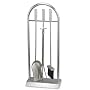 Pilgrim Home and Hearth Napa Forge Modern Silver Fireplace Tool Set