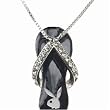 Black Flip Flop Necklace/Clear crystals, Playboy Bunny black eye