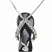 Black Flip Flop Necklace/Clear crystals, Playboy Bunny black eye