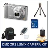 Cheap Panasonic LUMIX DMC-ZR3 ZR3S ZR3 Silver Digital Camera w/ 8 GB Memory Card, Card Reader, Deluxe Carrying Case, Mini Tripod & 3pc. Lens Cleaning Kit