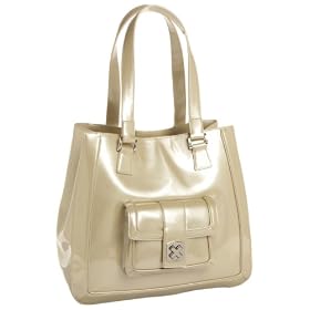 Calvin Klein Glow Patent Tote with Pocket
