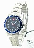Womens Wenger Swiss Military Aquagraph Steel Divers Rotating Bezel Date Watch 79074
