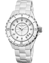 Akribos XXIV Womens AKR485WT Allura White Ceramic Watch